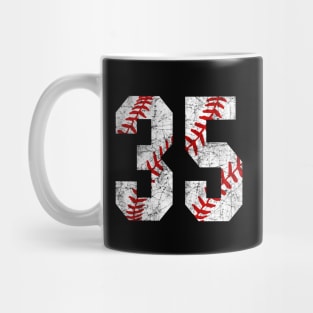 Vintage #35 Baseball Laces Baseball Mom Jersey Love Baseball Mug